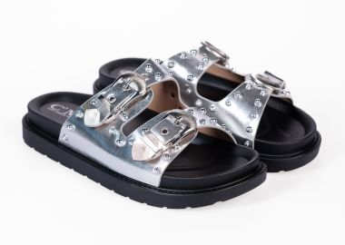 Σανδάλια flatform με τρουκς και αγκράφες - Ασημί - Issue - 