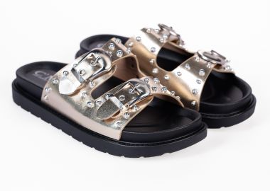 Σανδάλια flatform με τρουκς και αγκράφες - Χρυσό - Issue - 