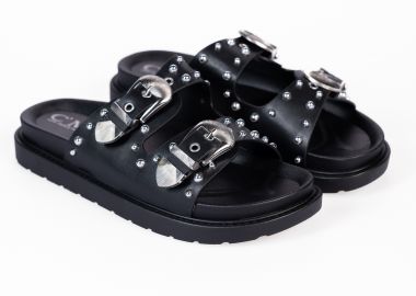 Σανδάλια flatform με τρουκς και αγκράφες - Μαύρο - Issue - 