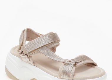 Σανδάλια flatform με velcro - Μπεζ - Issue - 