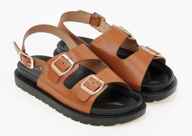 Σανδάλια flatform με ζωνάκια - Κάμελ - Issue - 