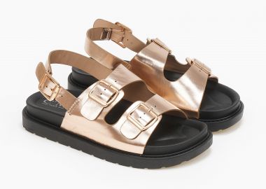 Σανδάλια flatform με ζωνάκια - Rose Gold - Issue - 