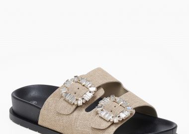 Σανδάλια flatform ρυθμιζόμενα με στρας - Πούρο - Issue - 