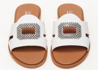 Σανδάλια handmade in Greece με αγκράφα - Λευκό - Issue - 