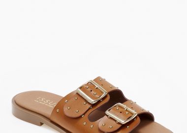 Σανδάλια handmade in Greece με ρυθμιζόμενα ζωνάκια και τρουκς - Ταμπά - Issue - 