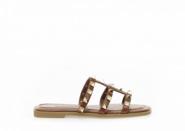 Σανδάλια κάμελ δερματίνη με τρουκς ΚΑΜΕΛ - Tsoukalas - 