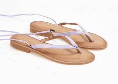 Σανδάλια lace up με δίχαλο - Μωβ - Issue - 