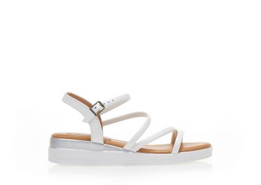Σανδάλια λευκά δερματίνη με λουράκια ΛΕΥΚΟ - Tsoukalas - 