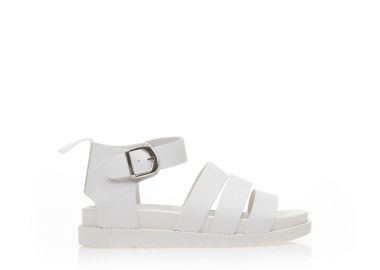 Σανδάλια λευκά δερματίνη με πολλαπλά λουράκια ΛΕΥΚΟ - Tsoukalas - 