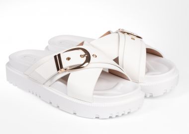 Σανδάλια με χιαστί φάσες - Λευκό - Issue - 
