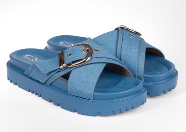 Σανδάλια με χιαστί φάσες - Μπλε - Issue - 