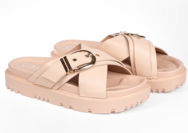 Σανδάλια με χιαστί φάσες - Nude - Issue - 