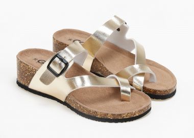 Σανδάλια με χιαστί λουράκια - Χρυσό - Issue - 