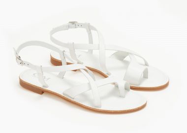 Σανδάλια με χιαστί λουράκια και toe ring - Λευκό - Issue - 