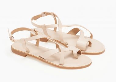 Σανδάλια με χιαστί λουράκια και toe ring - Nude - Issue - 