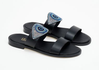 Σανδάλια με διακοσμητικό σχέδιο strass - Μαύρο - Issue - 