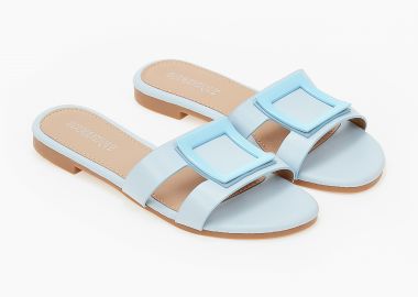 Σανδάλια με φάσα και μεταλλική λεπτομέρεια - Γαλάζιο - Issue - 
