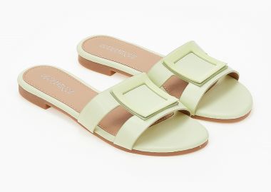 Σανδάλια με φάσα και μεταλλική λεπτομέρεια - Μέντα - Issue - 