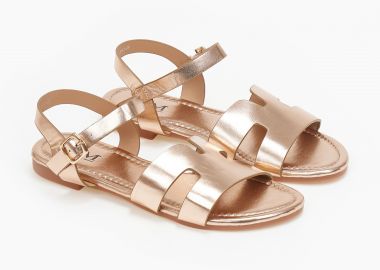 Σανδάλια με φάσα με ανοίγματα - Rose Gold - Issue - 