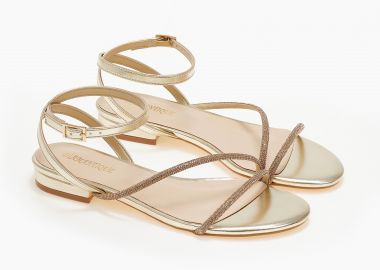 Σανδάλια με glitter με μπαρέτα - Χρυσό - Issue - 