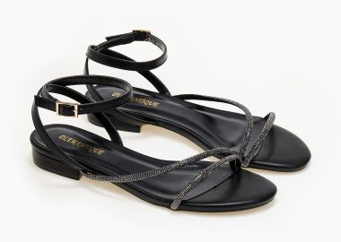 Σανδάλια με glitter με μπαρέτα - Μαύρο - Issue - 