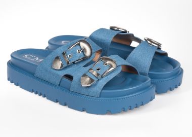 Σανδάλια με ιδιαίτερες αγκράφες - Μπλε - Issue - 