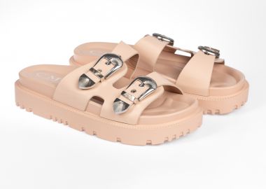 Σανδάλια με ιδιαίτερες αγκράφες - Nude - Issue - 