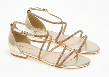Σανδάλια με κλειστή φτέρνα και glitter - Χρυσό - Issue - 