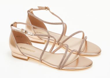Σανδάλια με κλειστή φτέρνα και glitter - Rose Gold - Issue - 