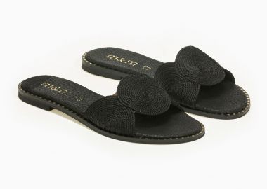 Σανδάλια με πλεκτό σχέδιο - Μαύρο - Issue - 