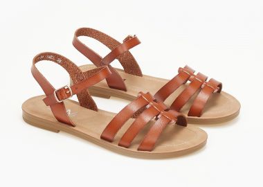 Σανδάλια με πολλαπλά λουράκια - Κάμελ - Issue - 