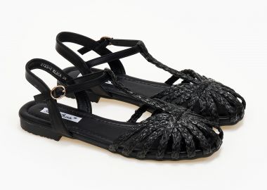 Σανδάλια με ψάθα - Μαύρο - Issue - 