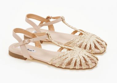 Σανδάλια με ψάθα - Μπεζ - Issue - 