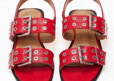Σανδάλια με ρυθμιζόμενες φάσες και τρουκς - Κόκκινο - Issue - 