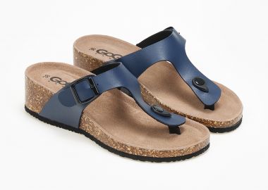 Σανδάλια με σχέδιο φελλού στη σόλα - Μπλε - Issue - 