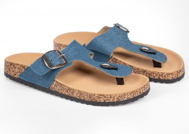 Σανδάλια με σχέδιο φελλού στη σόλα - Τζιν - Issue - 