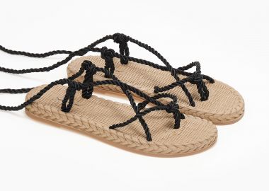 Σανδάλια με σχοινί και ιδιαίτερη σόλα - Μαύρο - Issue - 