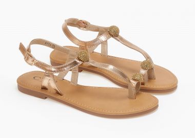 Σανδάλια με στοιχεία με στρας - Rose Gold - Issue - 