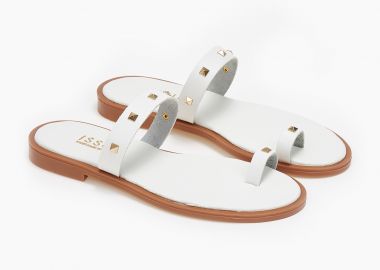 Σανδάλια με toe ring ελληνικής κατασκευής - Λευκό - Issue - 