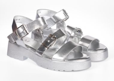 Σανδάλια με τρακτερωτή σόλα - Ασημί - Issue - 