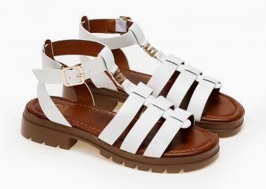 Σανδάλια με τρακτερωτή σόλα - Λευκό - Issue - 