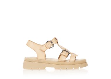 Σανδάλια μπεζ με τρακτερωτή σόλα ΜΠΕΖ - Tsoukalas - 