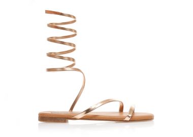 Σανδάλια μπρονζέ δερματίνη με περιστρεφόμενο λουράκι ΜΠΡΟΝΖΕ - Tsoukalas - 