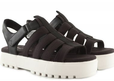 Σανδάλια TOMS Fisherman Lug 10017895-BLACK CANVAS LEATHER Γυναικείο - TOMS - 