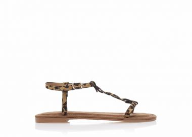 Σανδάλια TSOUKALAS animal print σουέτ με ιδιαίτερη φάσα ΛΕΟΠΑΡ - Tsoukalas - 