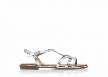 Σανδάλια TSOUKALAS ασημί δερματίνη με ιδιαίτερο σχέδιο ΑΣΗΜΙ - Tsoukalas - 