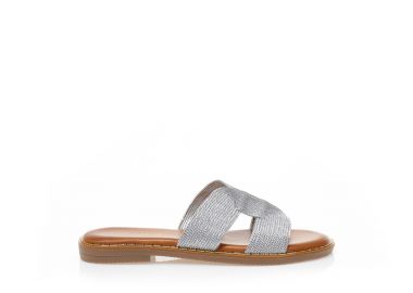 Σανδάλια TSOUKALAS ασημί δερματίνη με σχέδιο πλέξη ΑΣΗΜΙ - Tsoukalas - 
