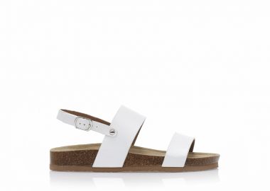 Σανδάλια TSOUKALAS λευκά δερματίνη με λουράκι στον αστράγαλο ΛΕΥΚΟ - Tsoukalas - 