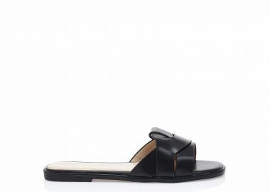 Σανδάλια TSOUKALAS μαύρα δερματίνη με ιδιαίτερη φάσα ΜΑΥΡΟ - Tsoukalas - 