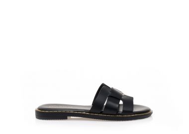 Σανδάλια TSOUKALAS μαύρα δερματίνη με ιδιαίτερο σχέδιο ΜΑΥΡΟ - Tsoukalas - 